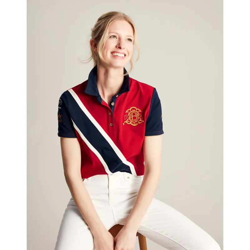 Joules Burghley Women's Polo Shirt - Dark Red-6